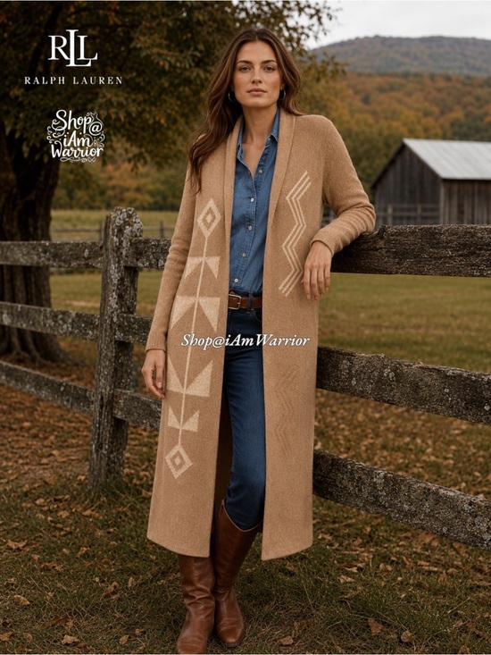 Lauren Ralph Lauren Sweaters - LRL Camel & Cream Tribal Intarsia
Knit Duster *shop@iamwarrior